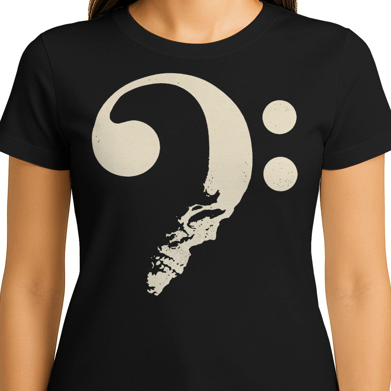 Halloween Bass Bass Clef Face Negative Space