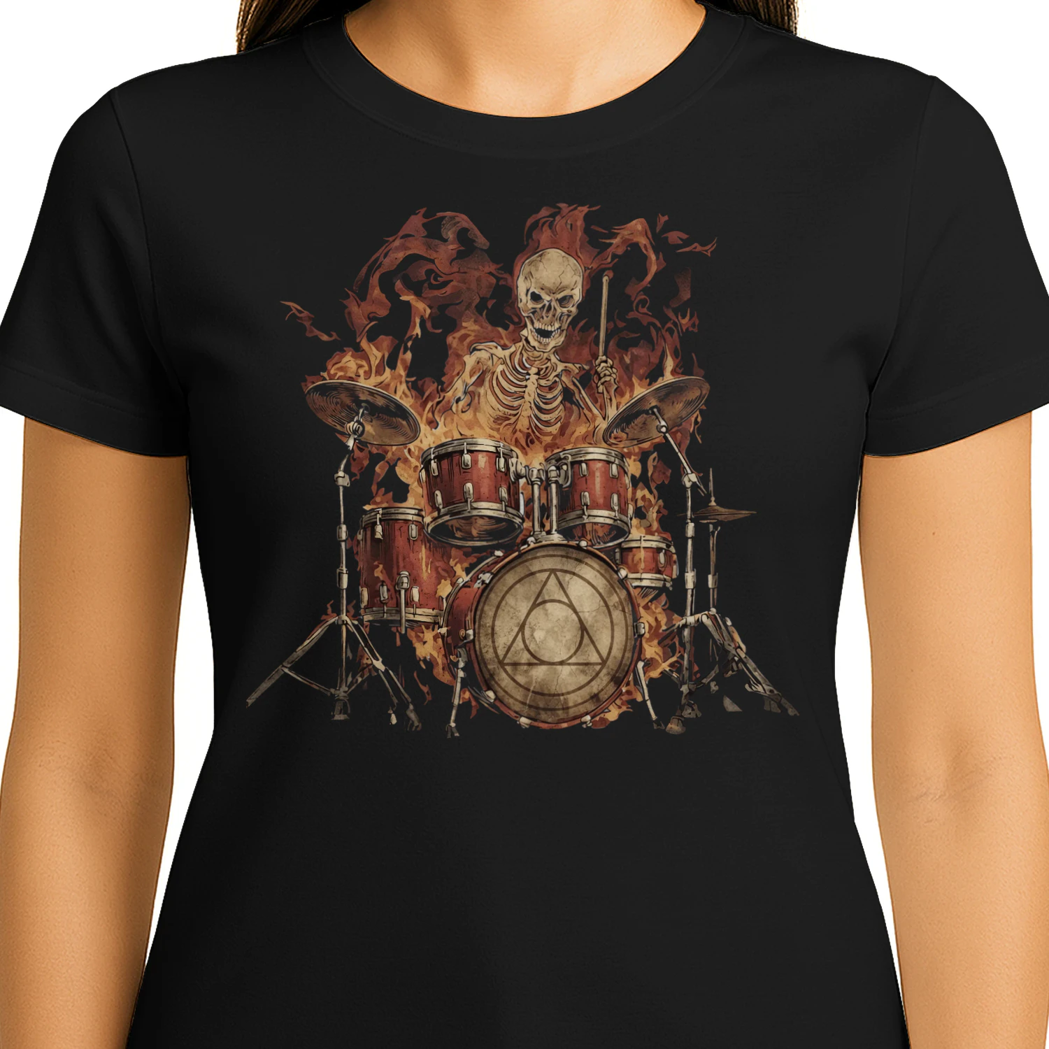Drum Skeleton Fire Flames