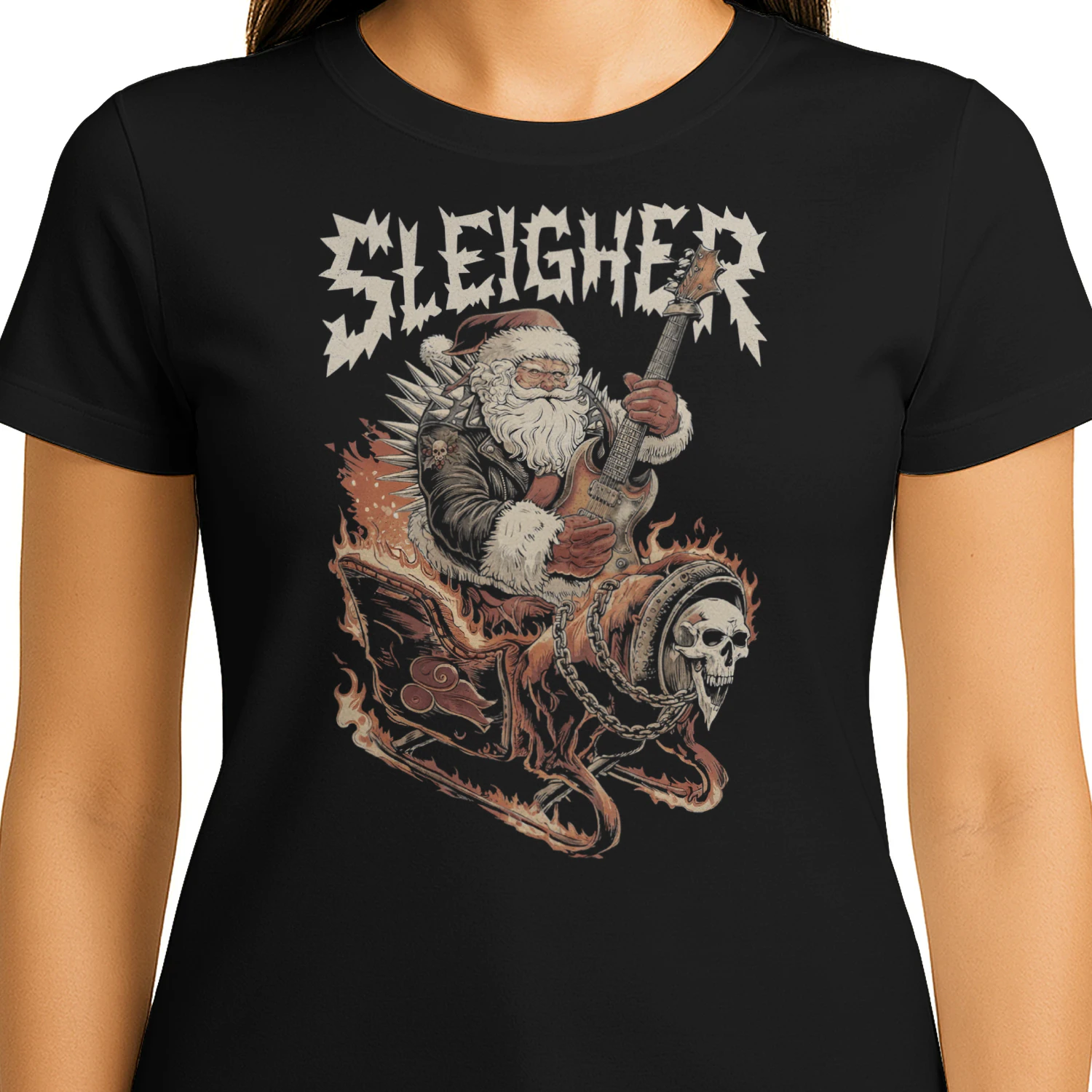 Christmas Guitar Sleigher Flames