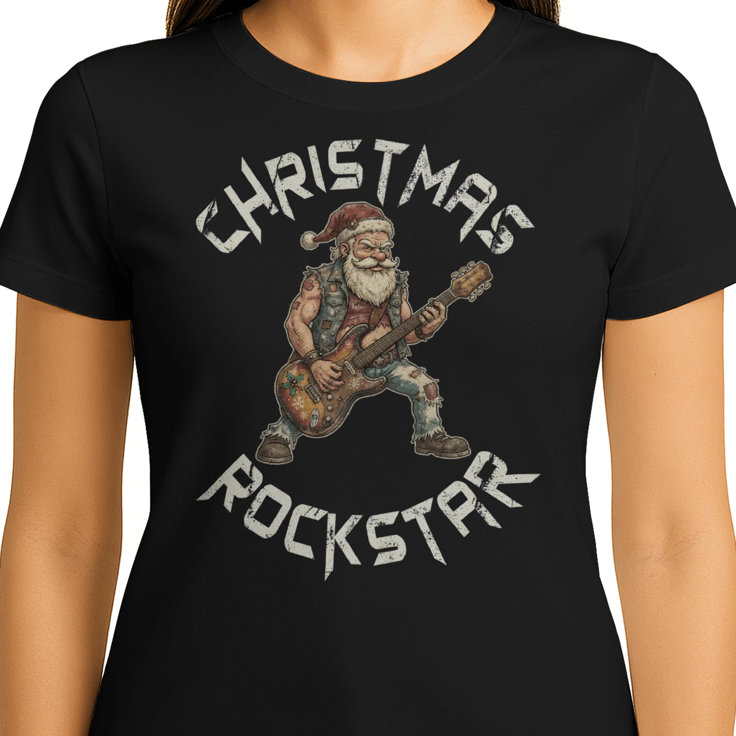Christmas Guitar Rockstar Santa
