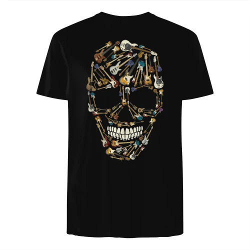 Halloween Bass Bass Guitar Mosaic Skull Tee