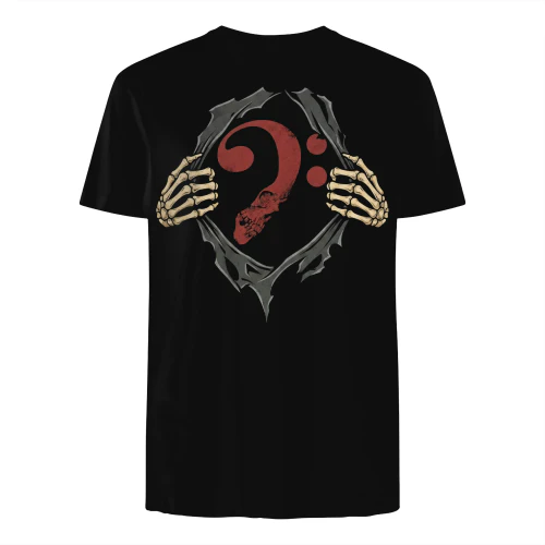 Halloween Bass Dark Fantasy Bass Clef Skull Tee