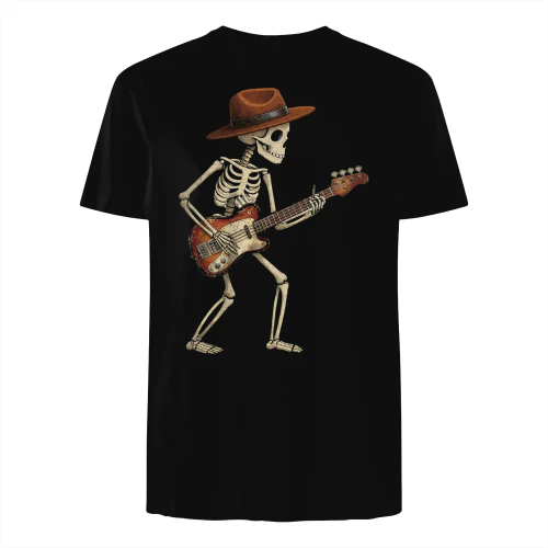Halloween Bass Cowboy Skeleton Player