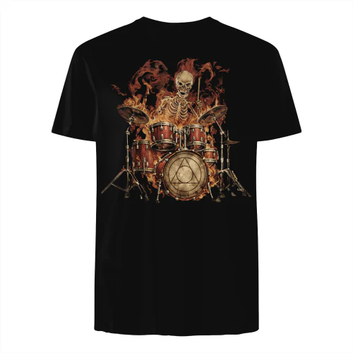 Drum Skeleton Fire Flames