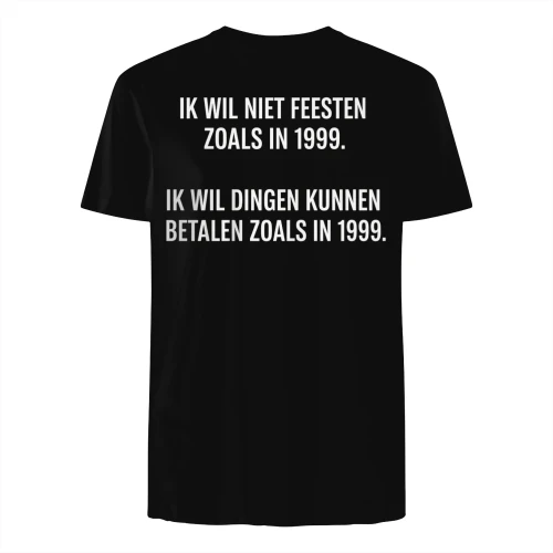 IK WIL NIET FEESTEN ZOALS IN 1999