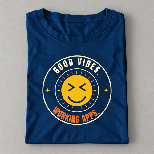 Good Vibes - Working Apps - Smiley Badge