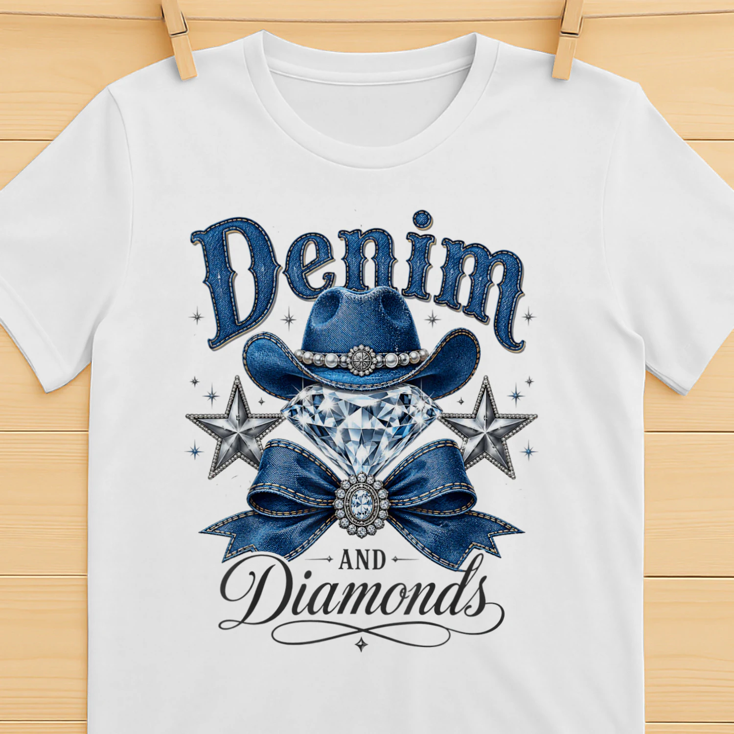 Denim and Diamonds Bow Western Cowgirl 