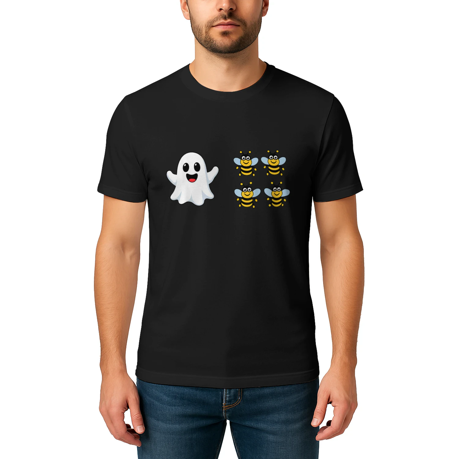 Cute Ghost and Bees Halloween 