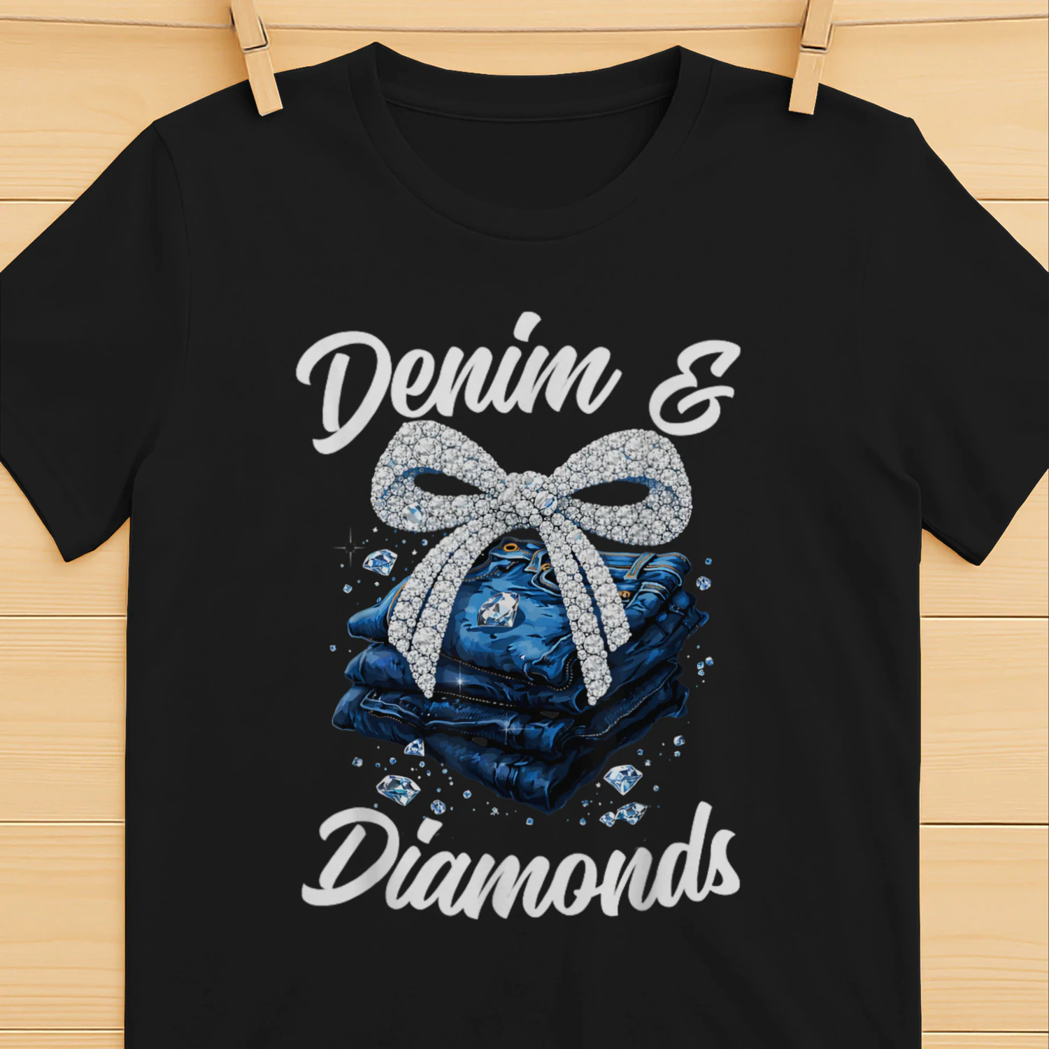 Denim and Diamonds Sparkle Bow Western 