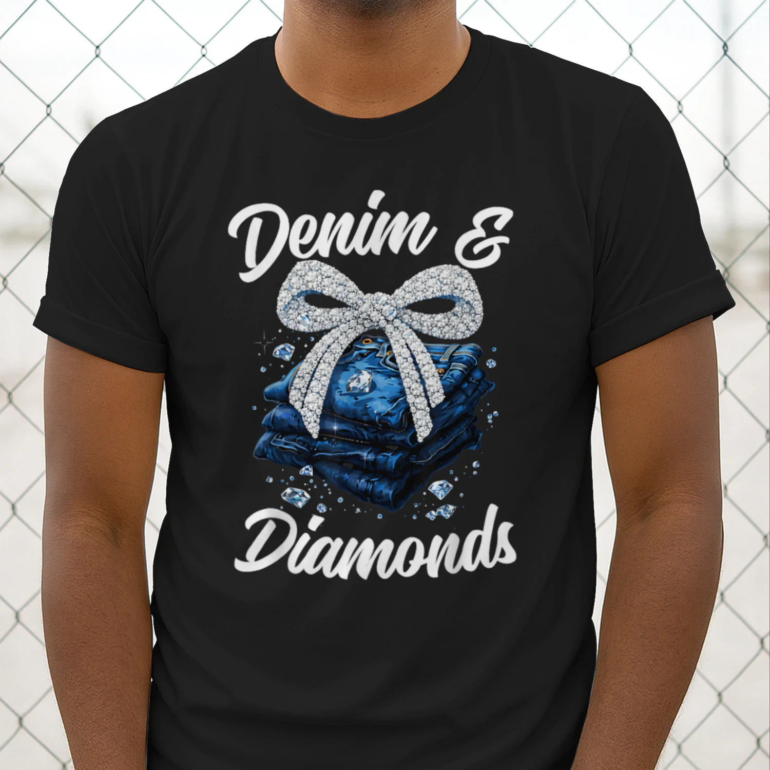 Denim and Diamonds Sparkle Bow Western 