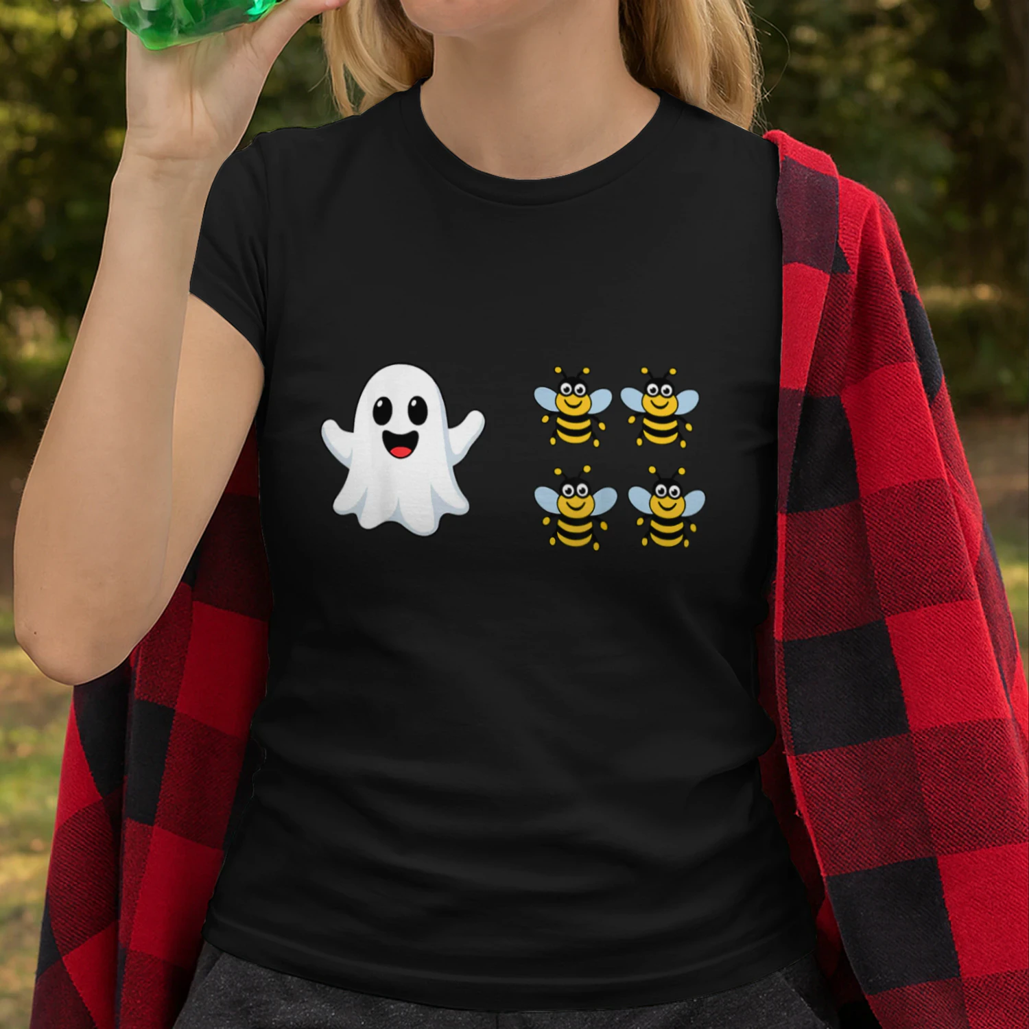 Cute Ghost and Bees Halloween 