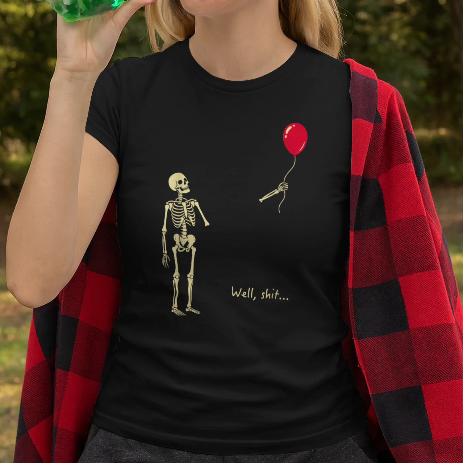 Well Shit Skeleton Balloon Funny Halloween 