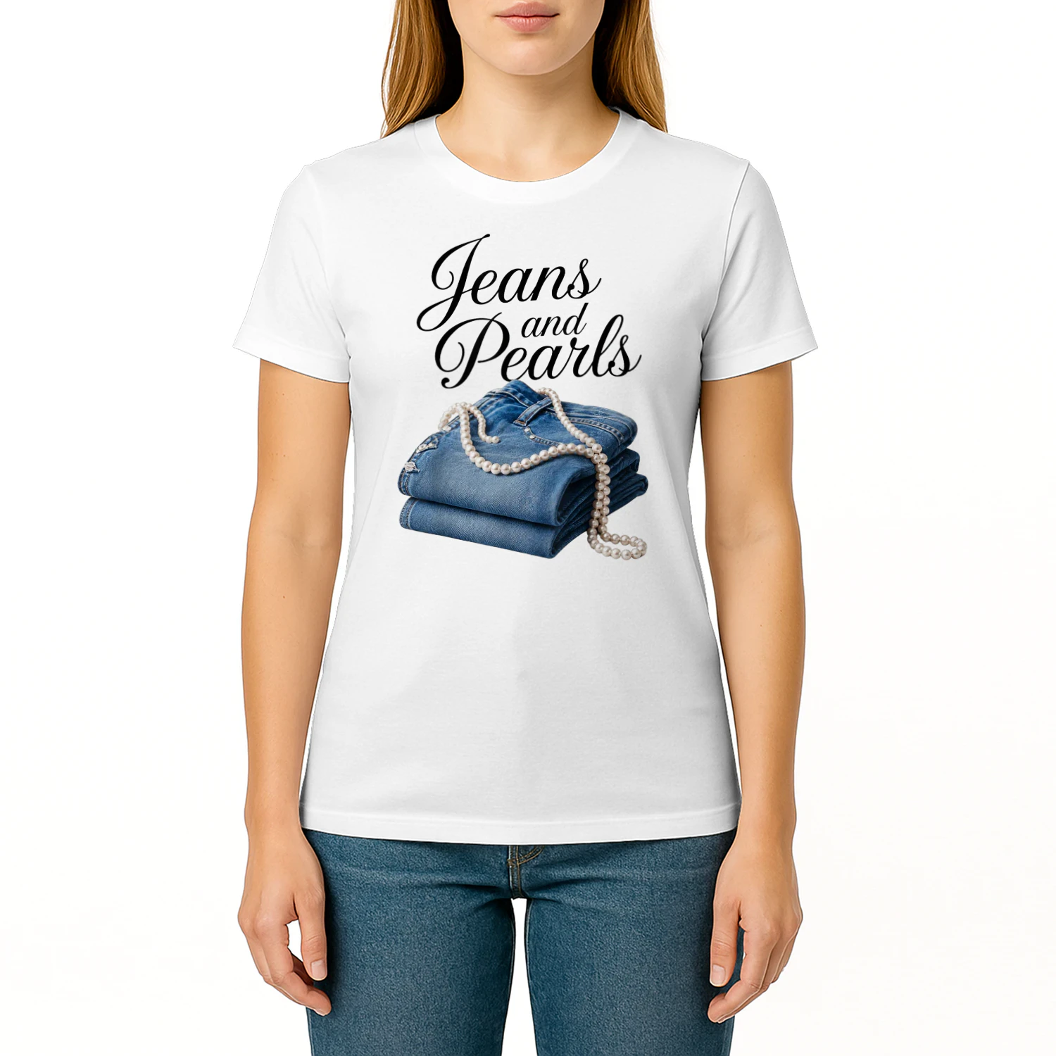 Jeans and Pearls Western Cowgirl 