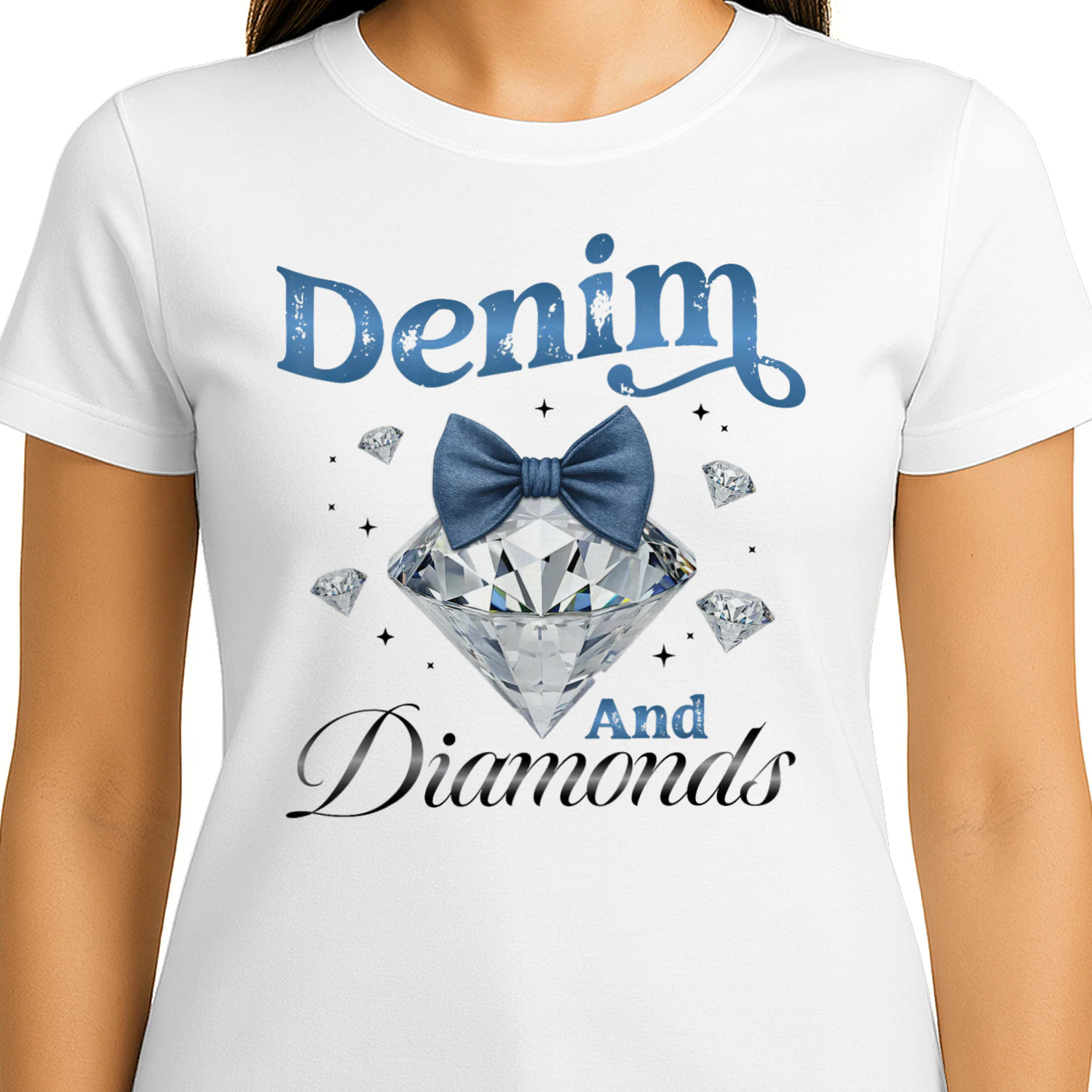 Denim and Diamonds Bow Western Cowgirl 