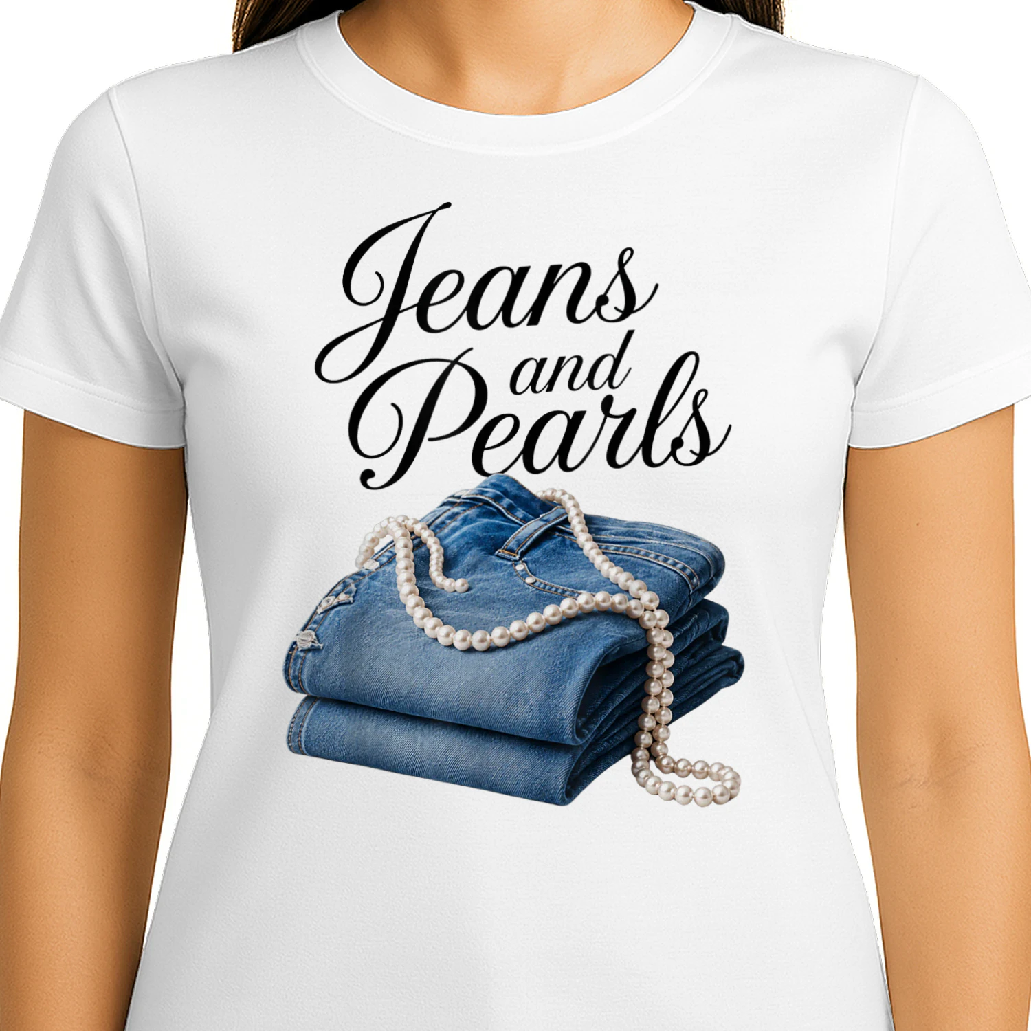 Jeans and Pearls Western Cowgirl 