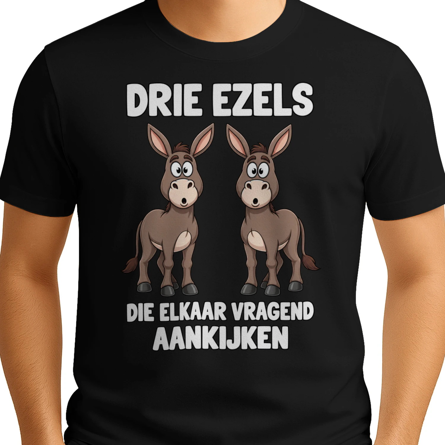 Drie Ezels Die Elkaar Vragend Aankijken