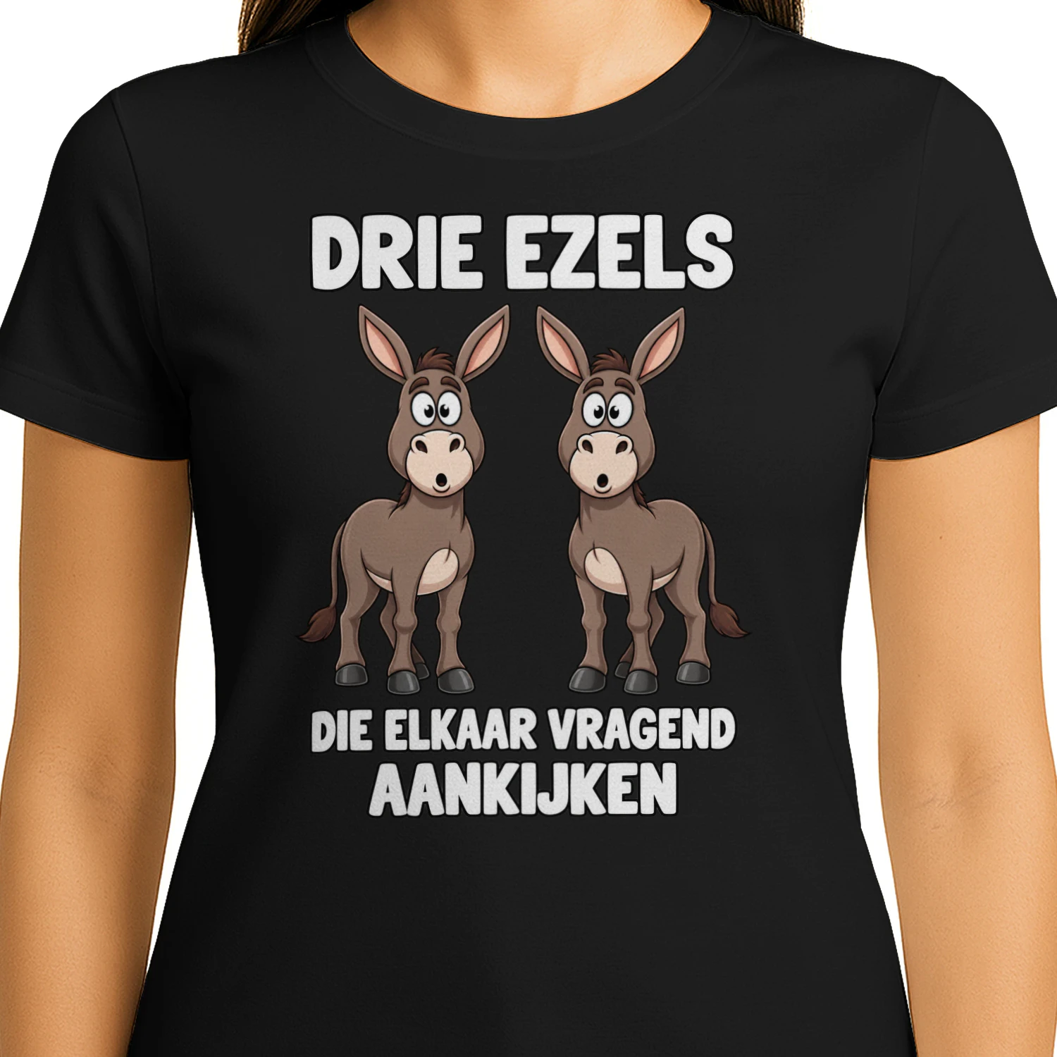 Drie Ezels Die Elkaar Vragend Aankijken