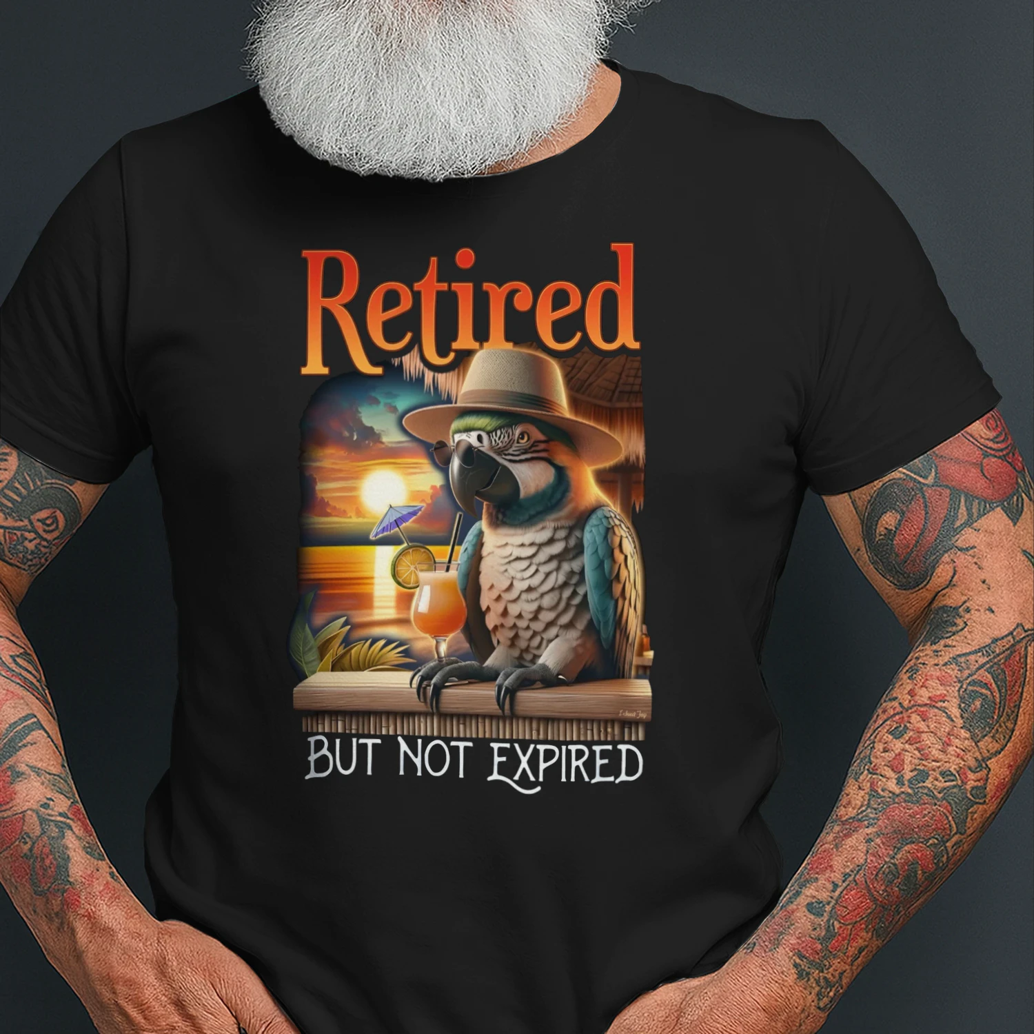 Funny Parrot Retired But Not Expired 