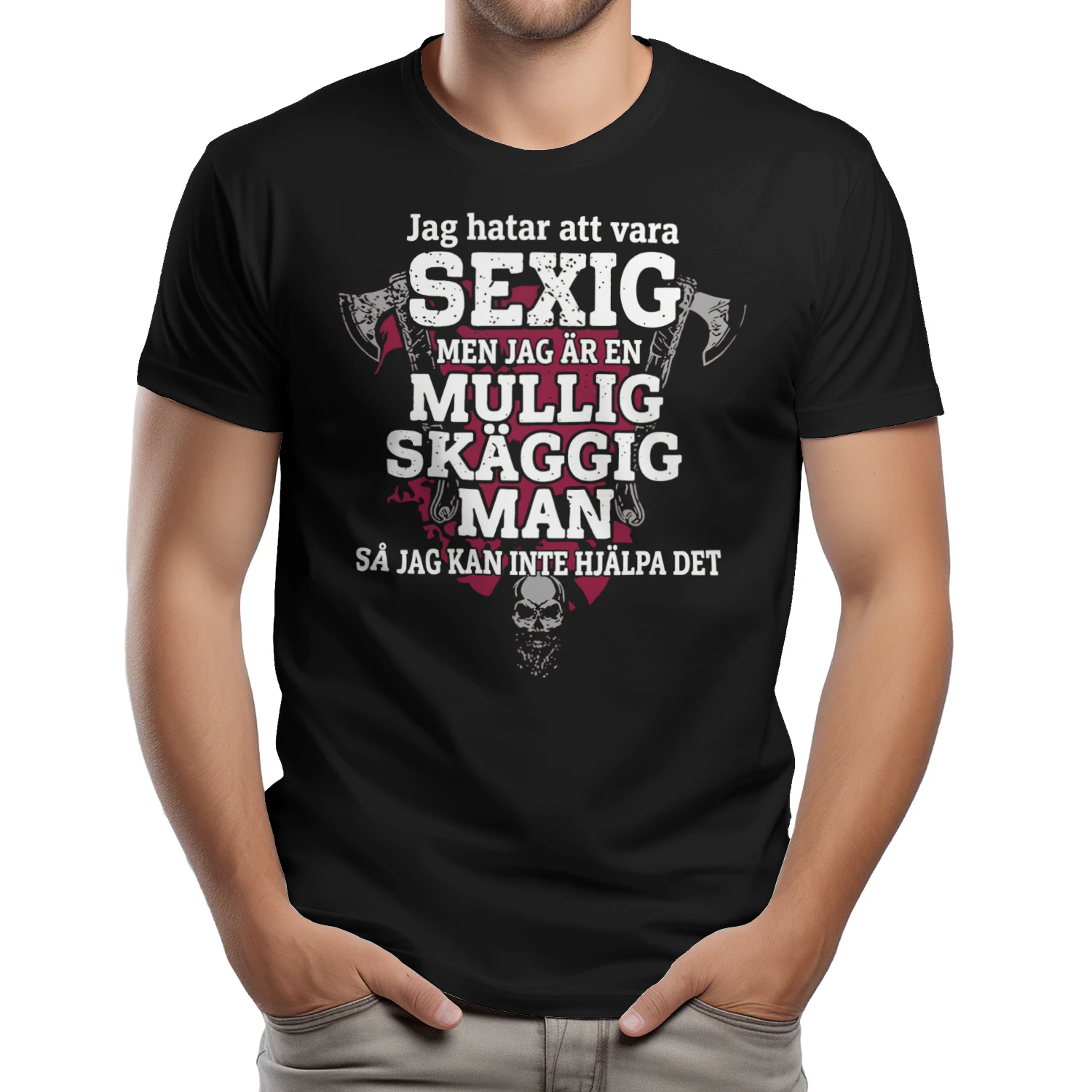 Jag hatar att vara sexig, men jag är en mullig skäggig man Unisex T-shirt