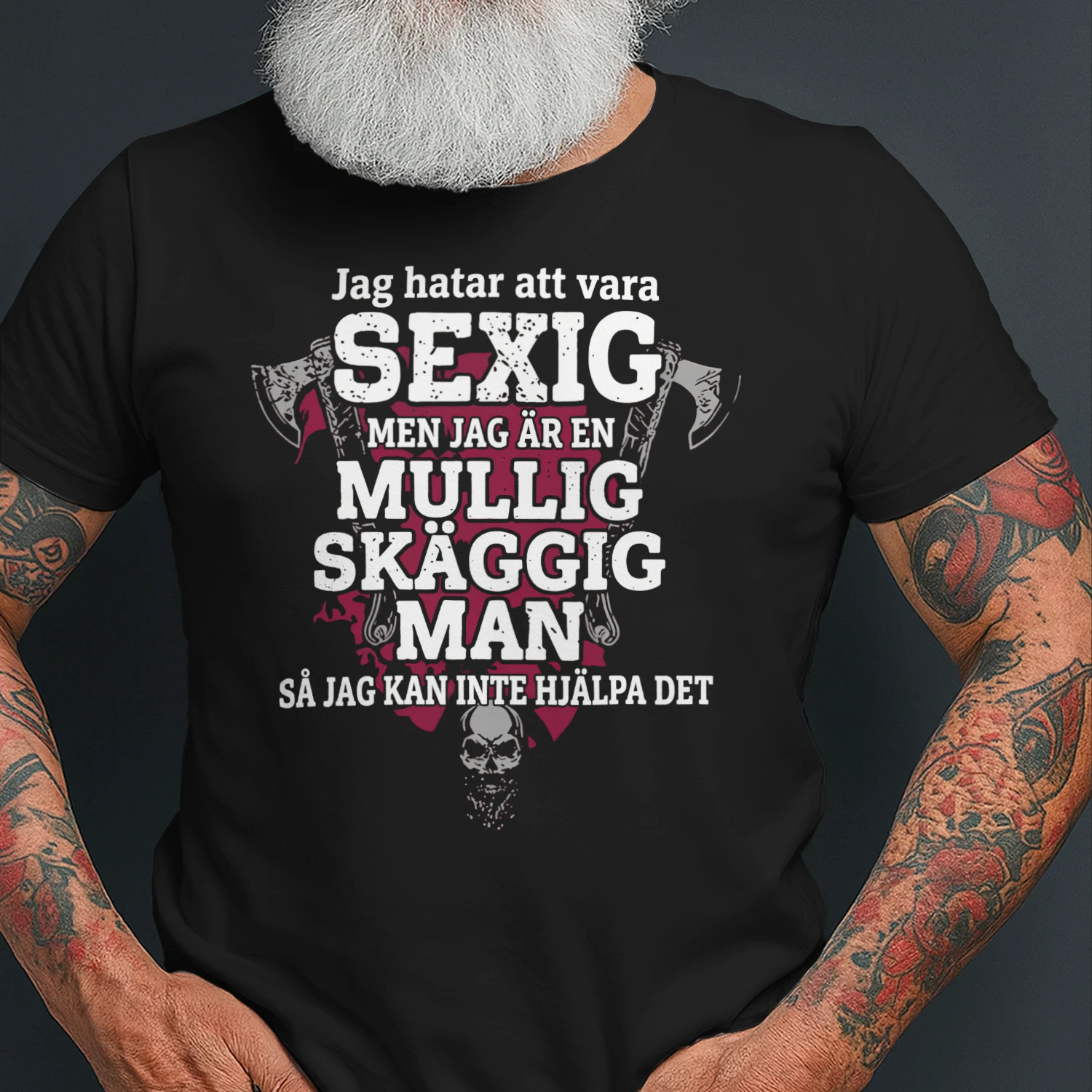Jag hatar att vara sexig, men jag är en mullig skäggig man Unisex T-shirt