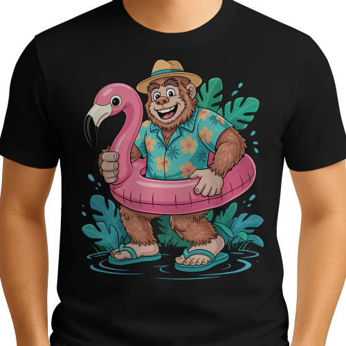 Funny Tropical Bigfoot Vacation
