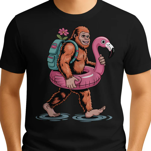 Funny Bigfoot Backpacking Vacation