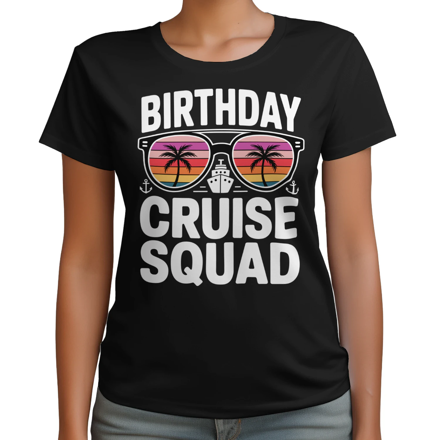 Birthday Cruise Squad Shirt | Sunset Retro Sunglasses Vacation Apparel
