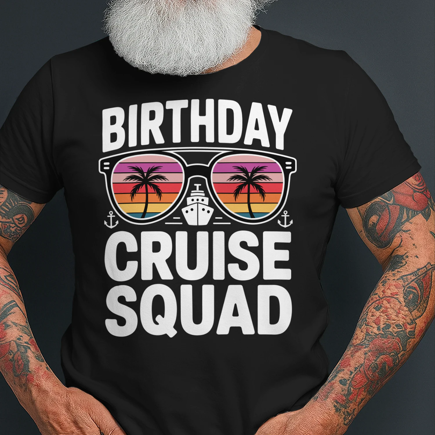 Birthday Cruise Squad Shirt | Sunset Retro Sunglasses Vacation Apparel