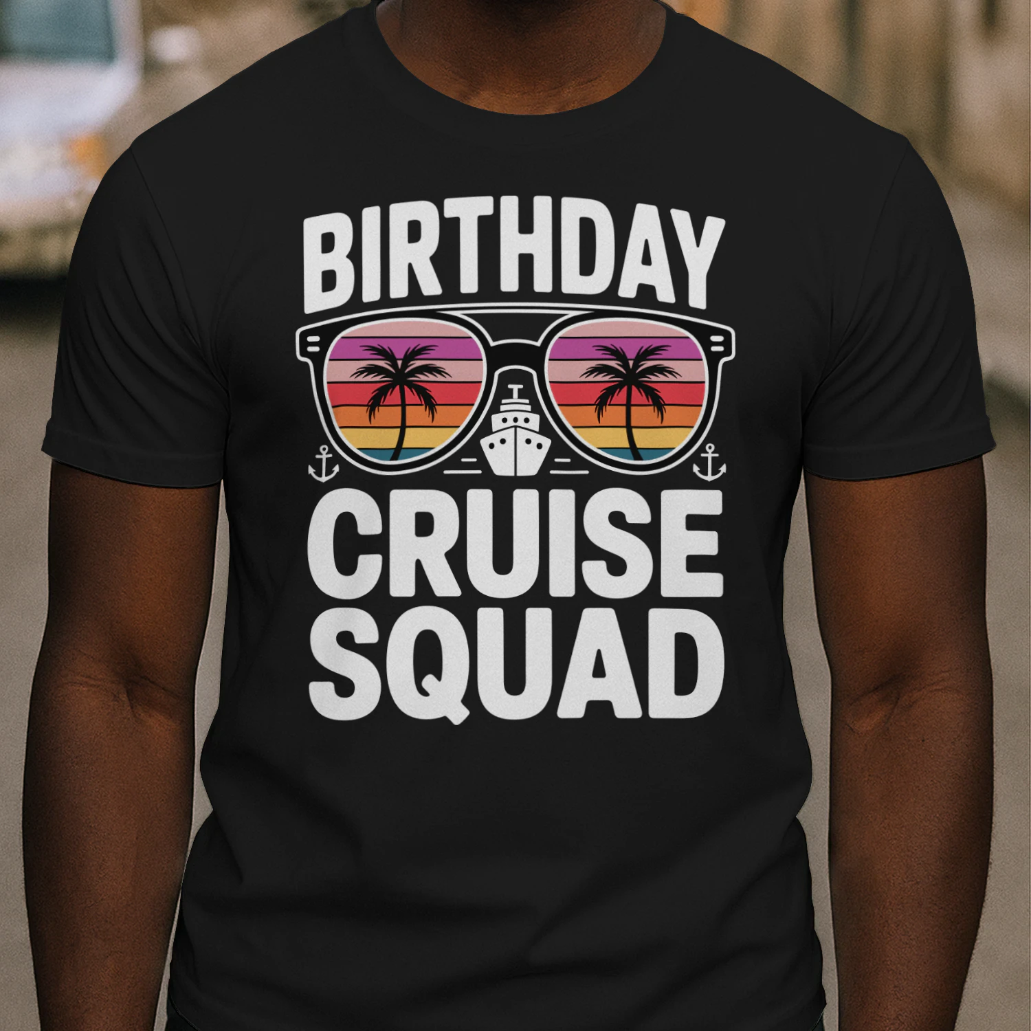 Birthday Cruise Squad Shirt | Sunset Retro Sunglasses Vacation Apparel