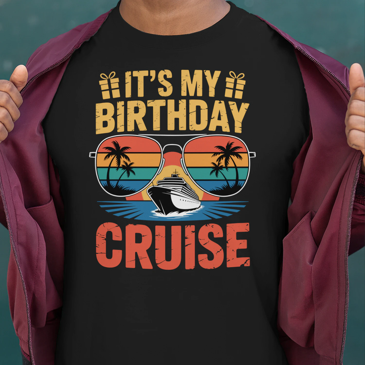 It's My Birthday Cruise Shirt | Sunset Sunglasses Vacation Apparel