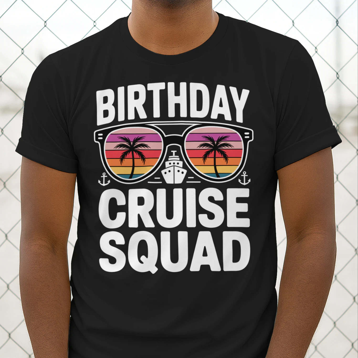 Birthday Cruise Squad Shirt | Sunset Retro Sunglasses Vacation Apparel
