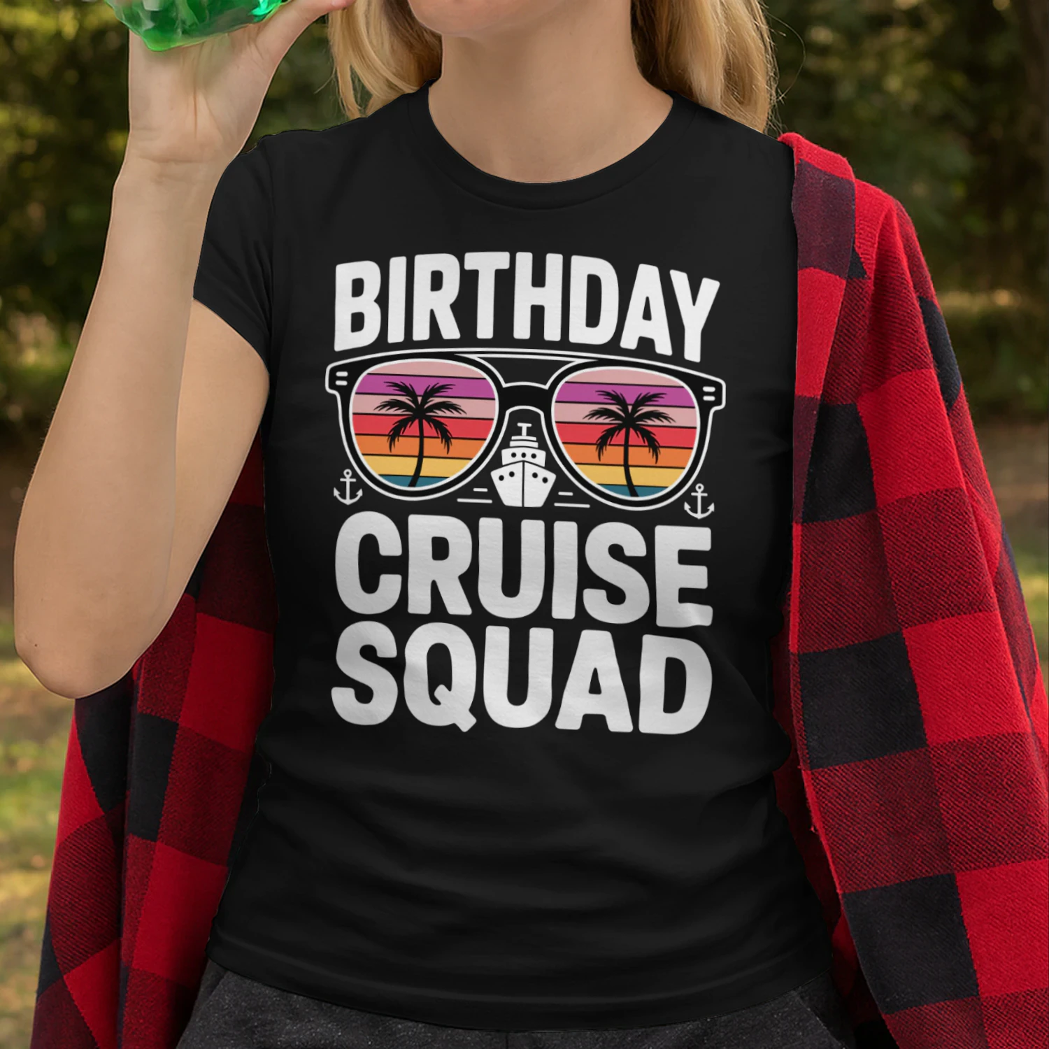 Birthday Cruise Squad Shirt | Sunset Retro Sunglasses Vacation Apparel
