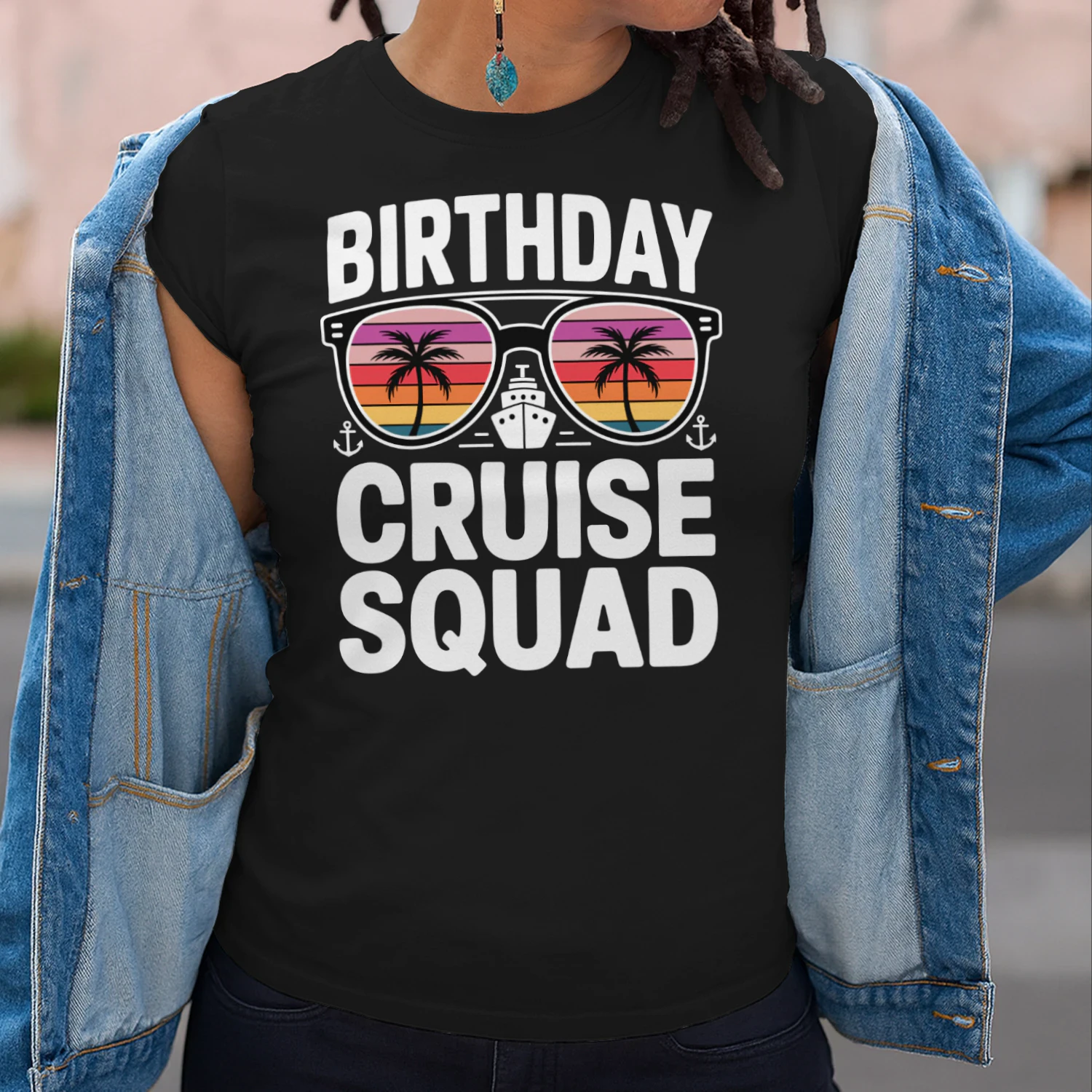 Birthday Cruise Squad Shirt | Sunset Retro Sunglasses Vacation Apparel