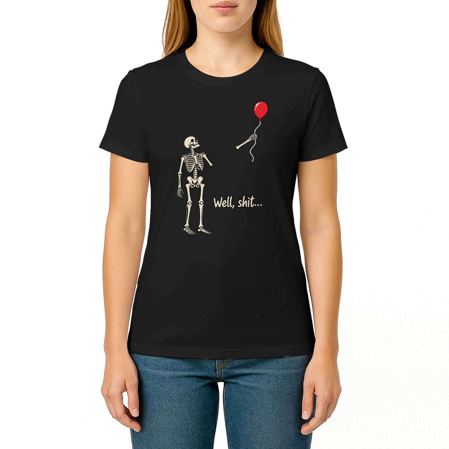 Funny Skeleton Balloon T-Shirt, Dark Humor Halloween Shirt