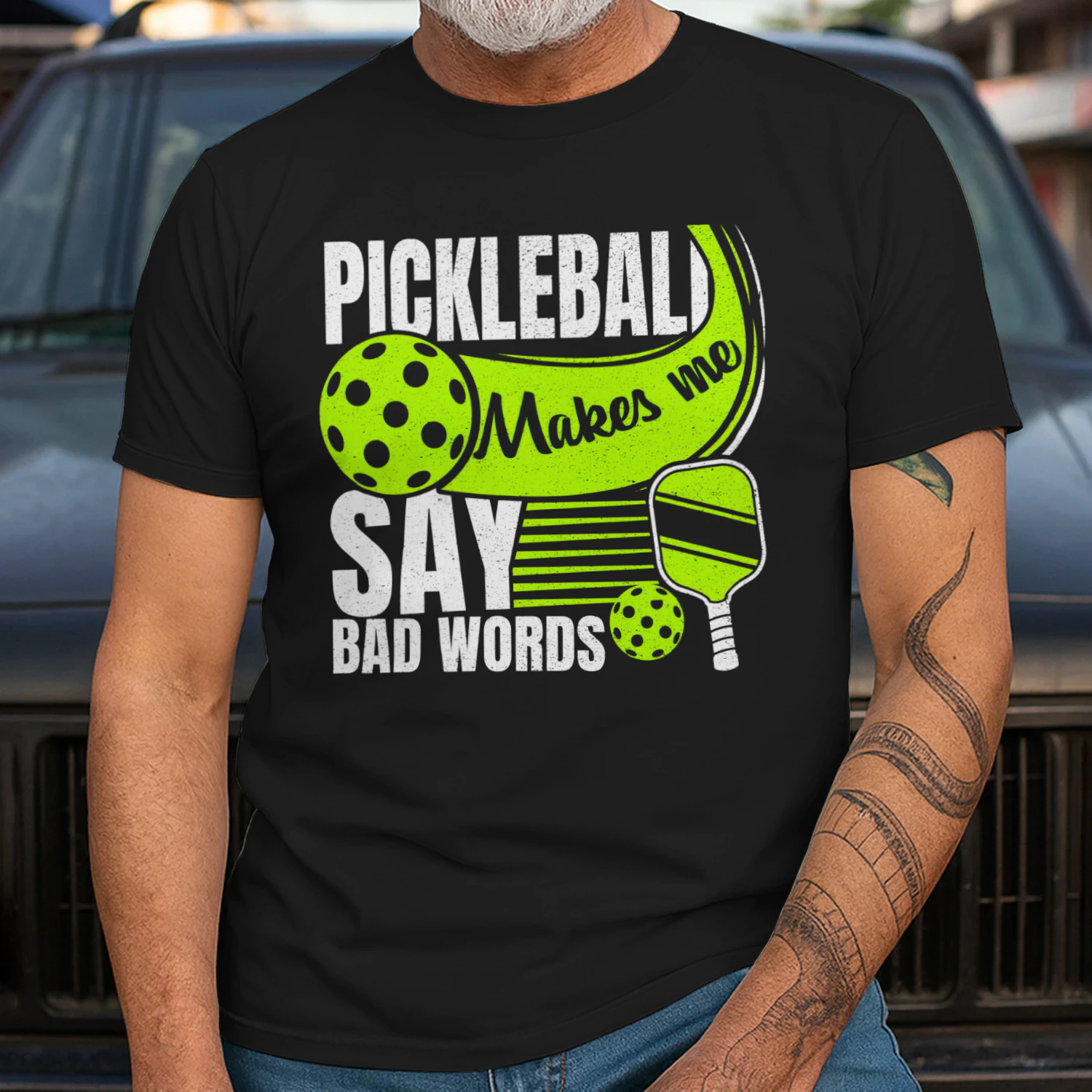 Pickleball Makes Me Say Bad Words Funny Pickleball Sayings T-Shirt