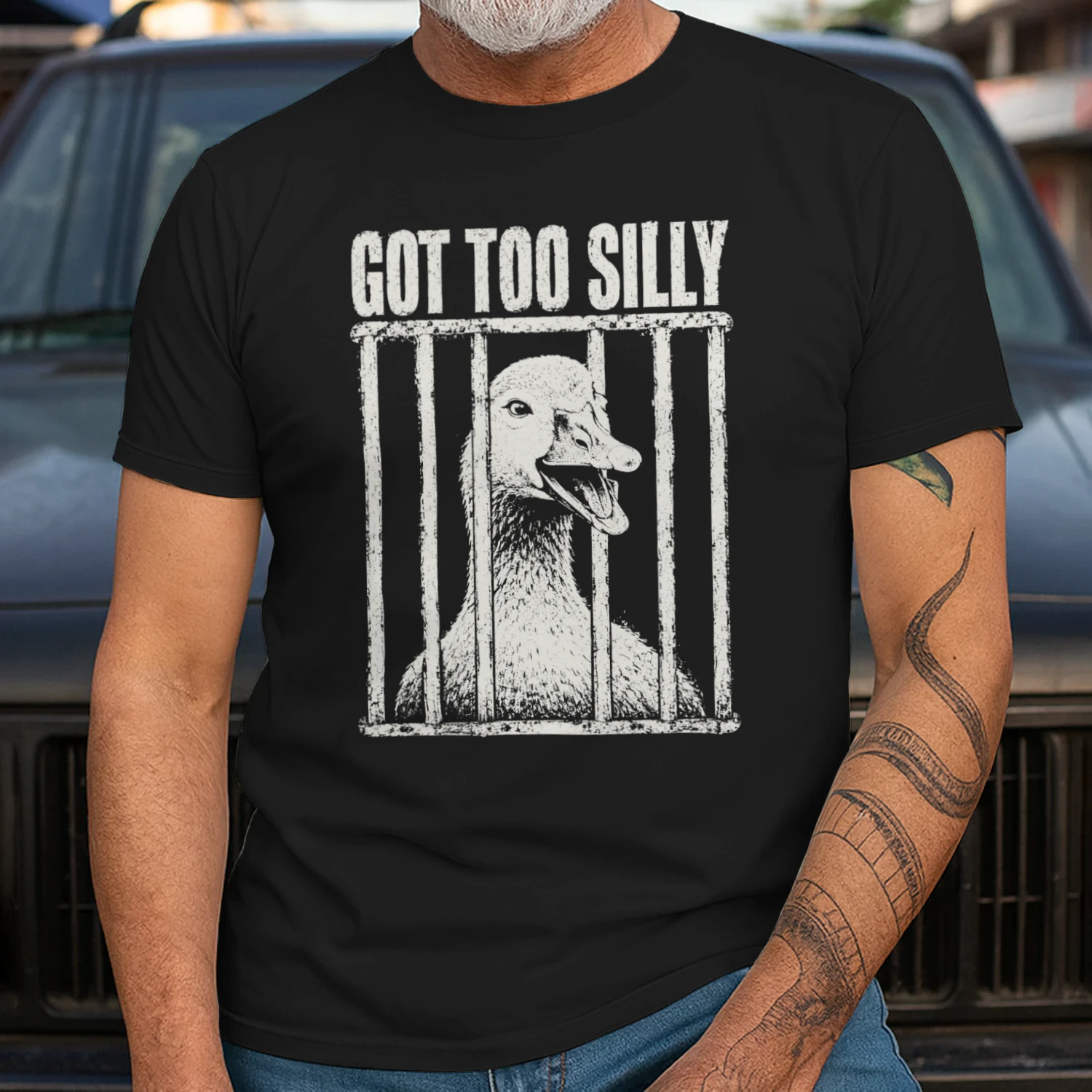 Got Too Silly Goose Meme Funny Goose Jailbird Prison T-Shirt