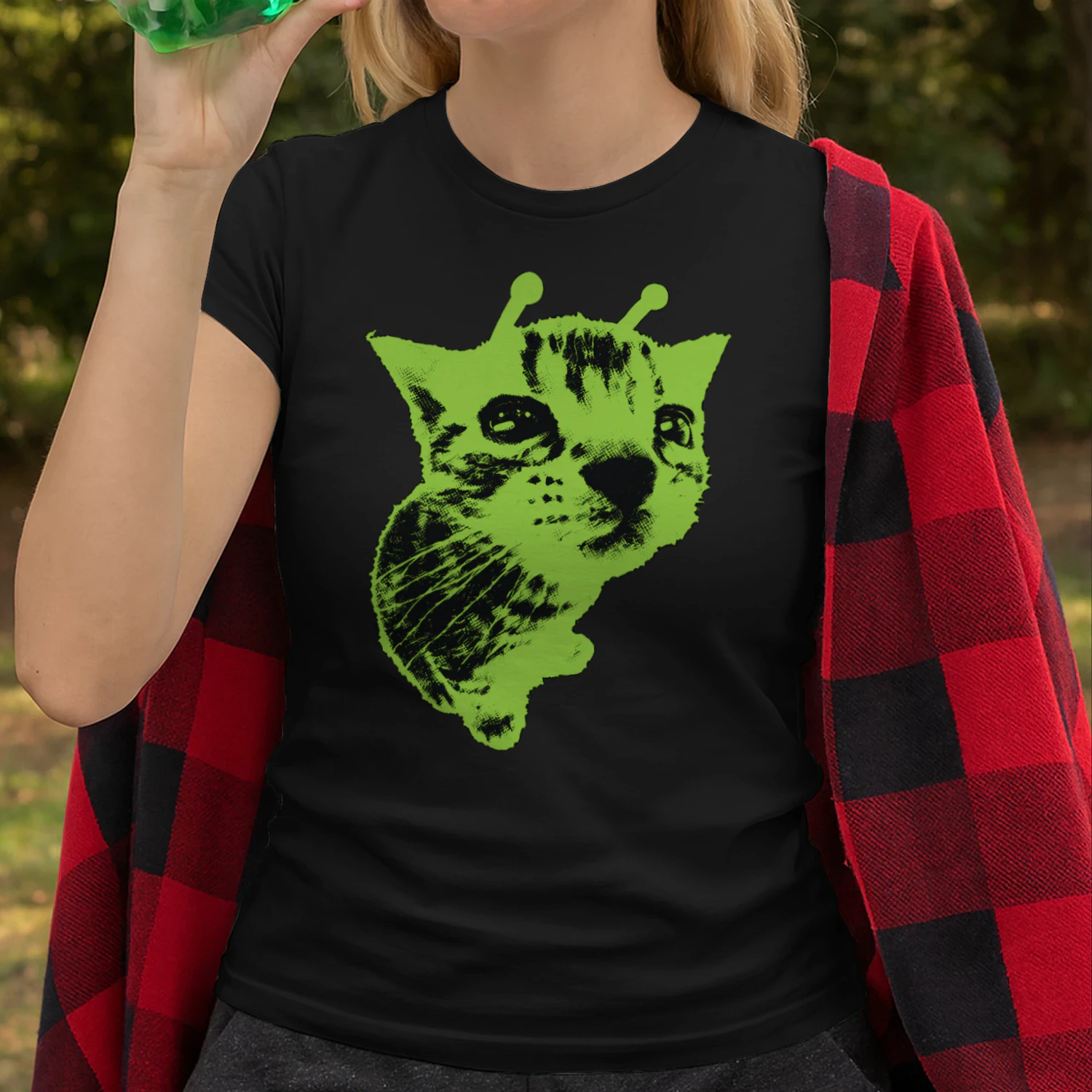 Y2K Alien Cat Meme Retro Silly Cat Vintage Space Kitty T-Shirt