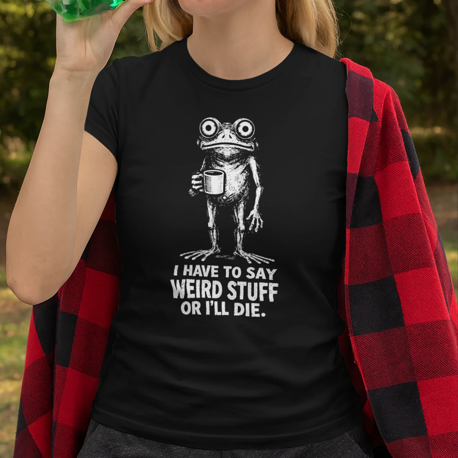 I Have to Say Weird Stuff Or I'll Die Frog Meme Introverts T-Shirt