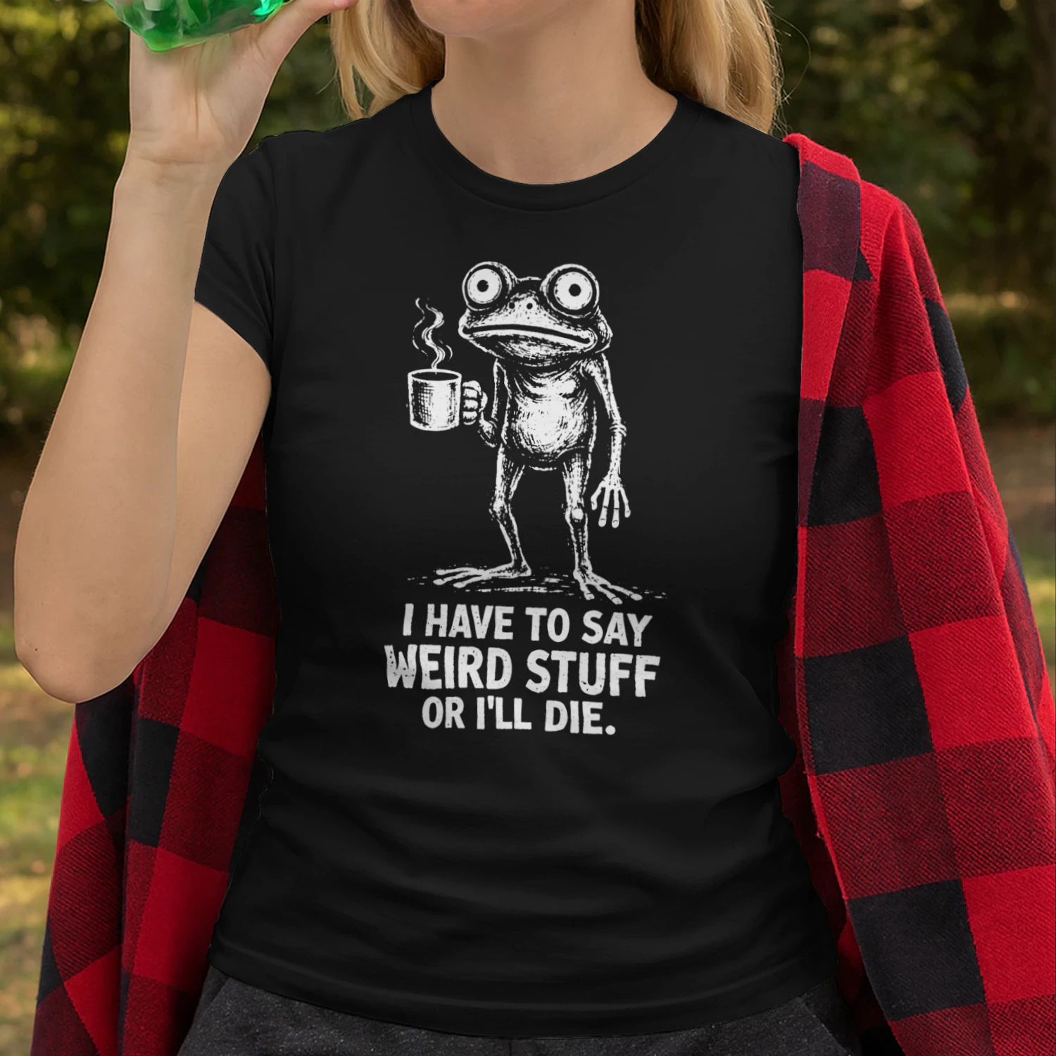 I Have to Say Weird Stuff Or I'll Die Frog Meme Introverts T-Shirt