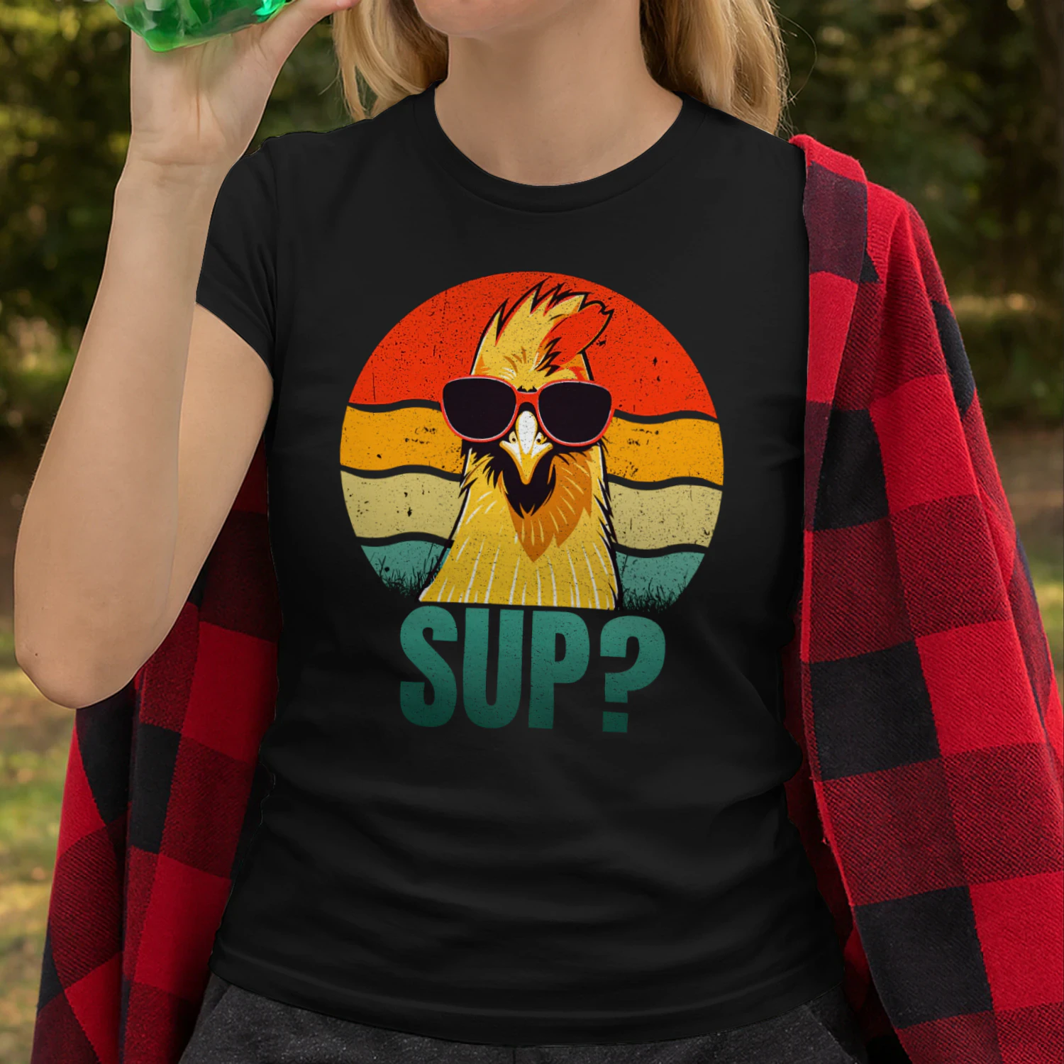 Chicken Sunglasses SUP Stand Up Paddleboarding Funny T-Shirt
