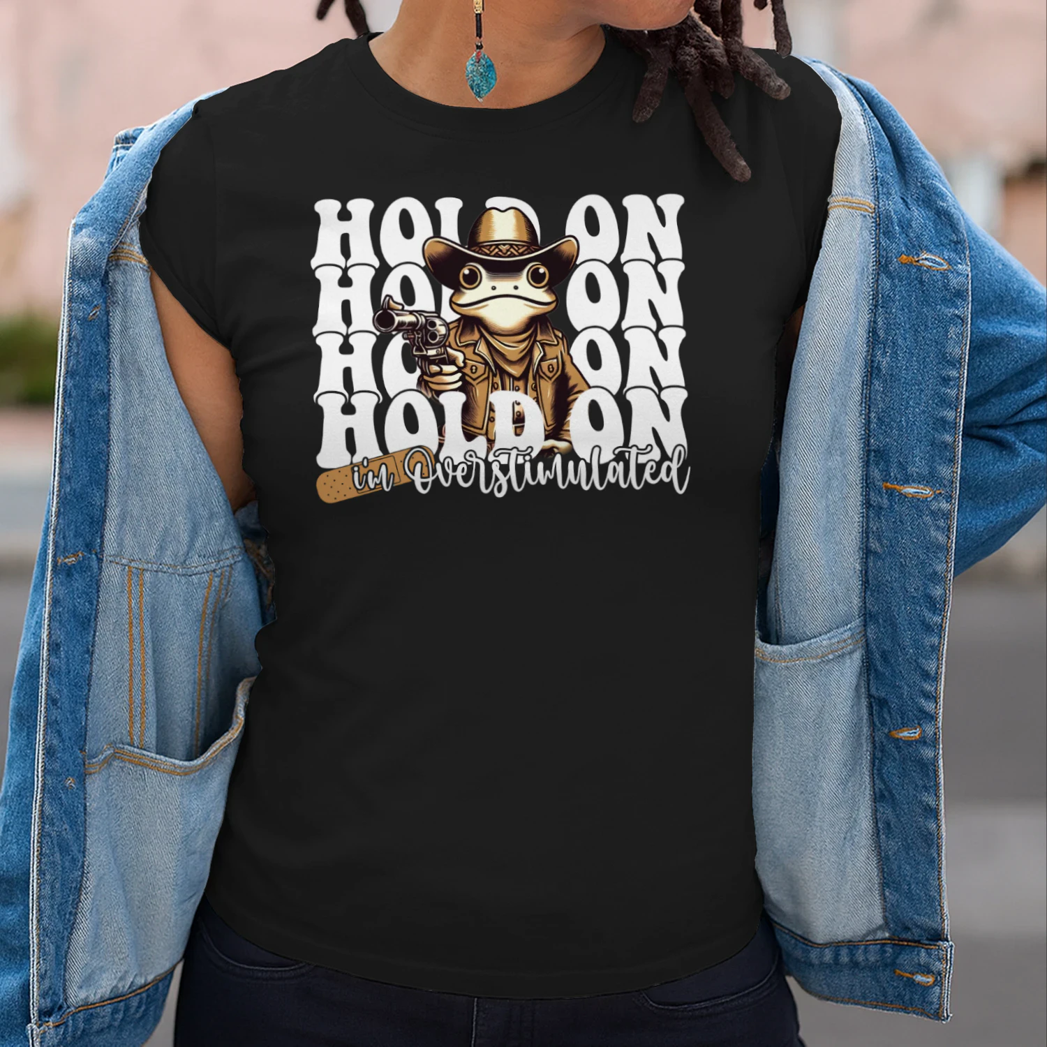 Hold On Partner I'm Overstimulated Funny Sarcastic Quote T-Shirt