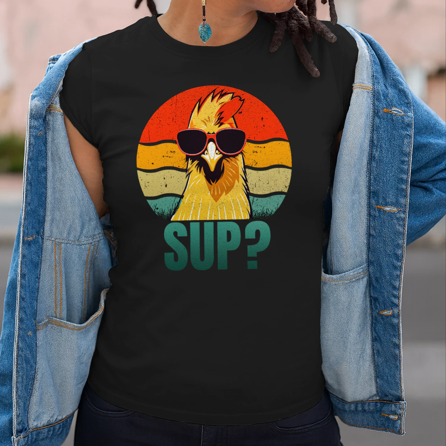 Chicken Sunglasses SUP Stand Up Paddleboarding Funny T-Shirt