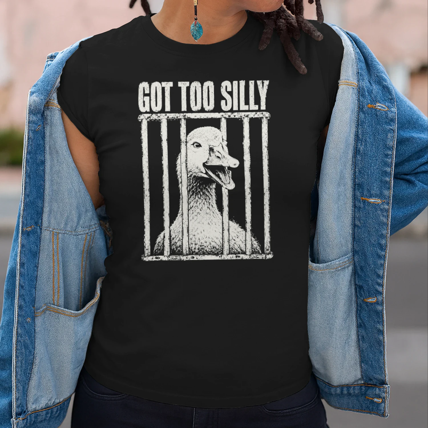 Got Too Silly Goose Meme Funny Goose Jailbird Prison T-Shirt