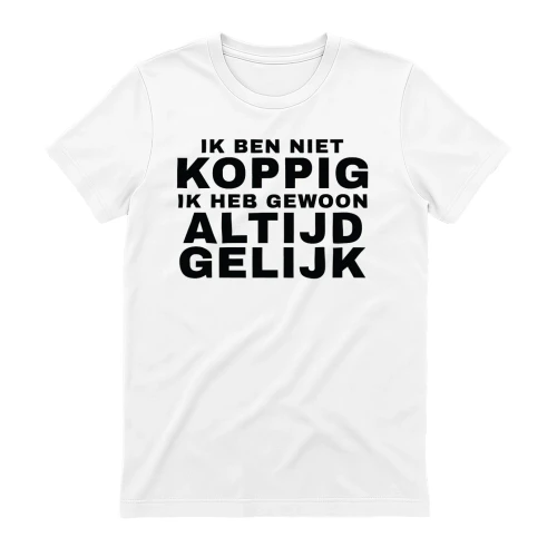 altijd gelijk