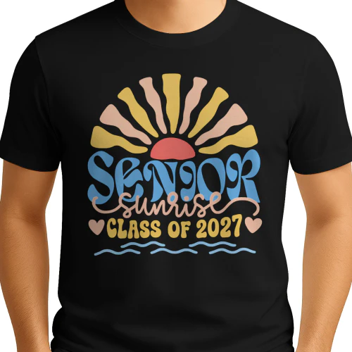 Senior Sunrise 2027 Boho Colorful High School Jenior Retro 