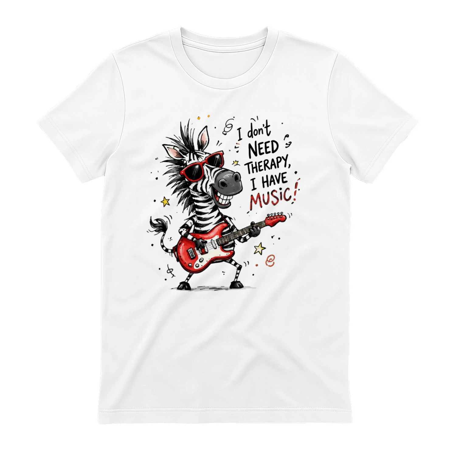 I Dont Need Therapy I Have Music Funny Zebra Guitar Gift