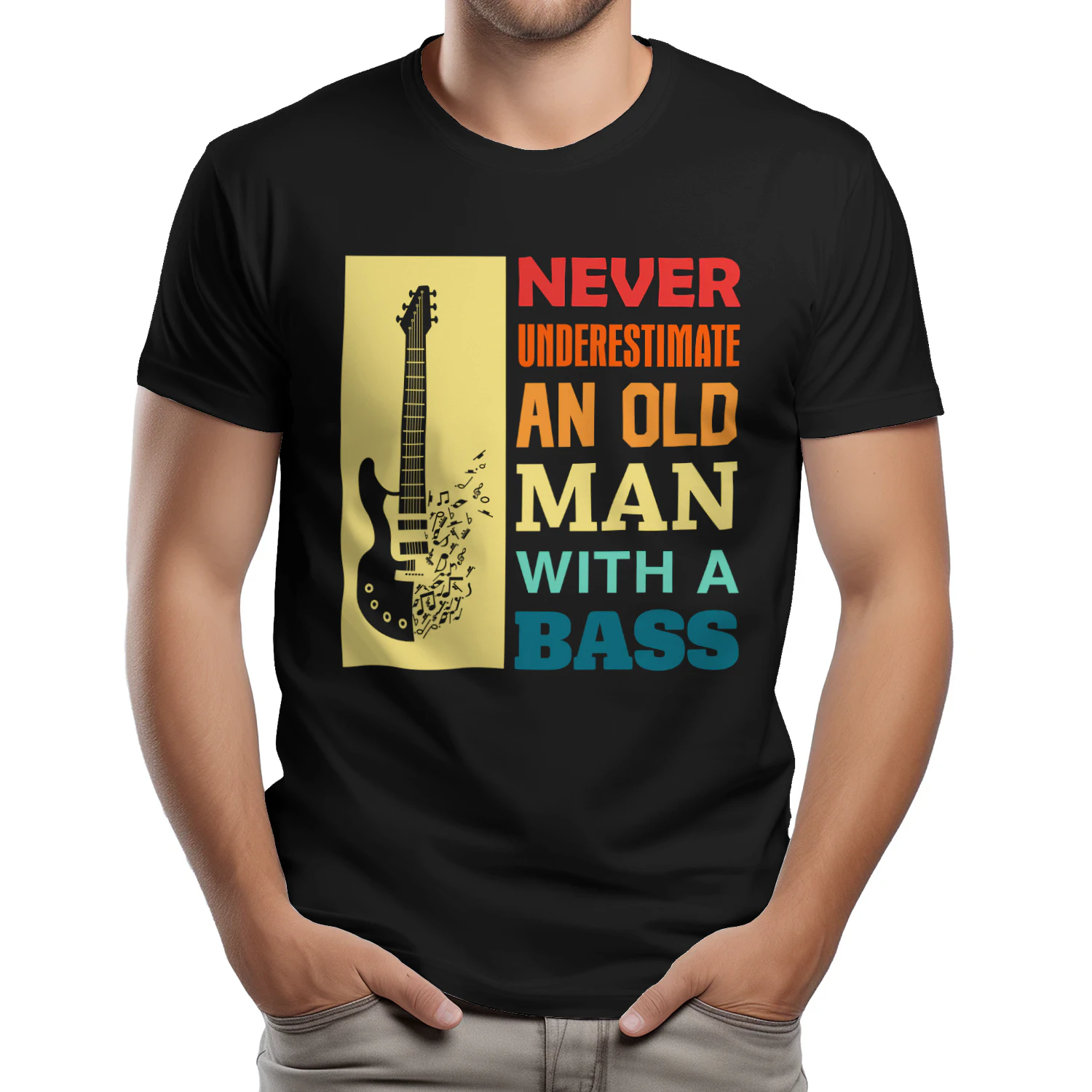 Never Underestimate An Old Man With A Bass Funny Music Gift