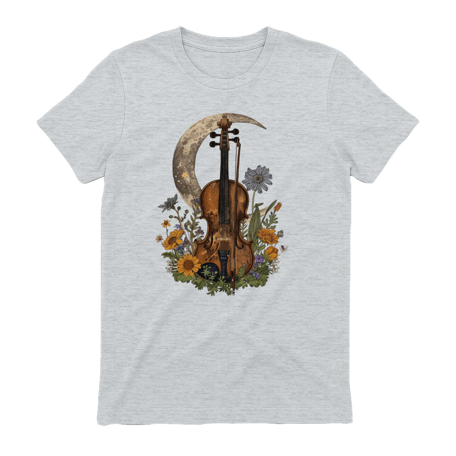 Violin Moon Floral Boho Music Lover Violinist Gift