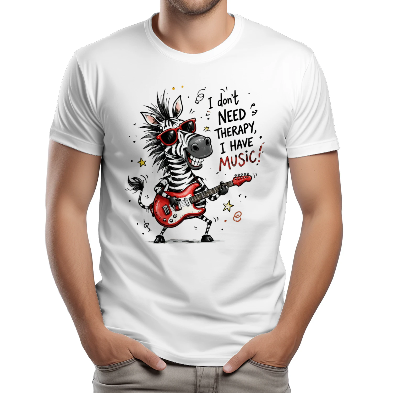 I Dont Need Therapy I Have Music Funny Zebra Guitar Gift