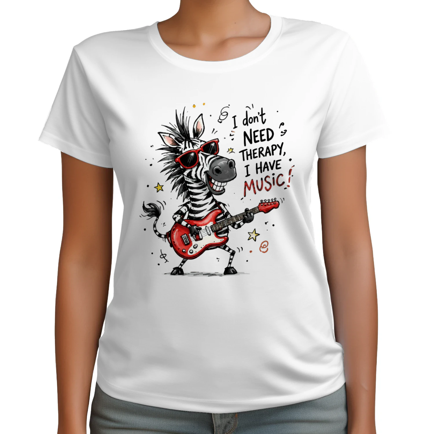 I Dont Need Therapy I Have Music Funny Zebra Guitar Gift